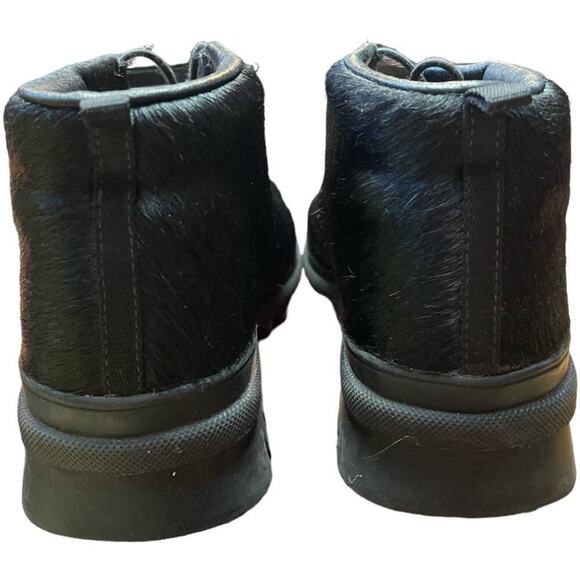 Pajar Black Leather Short Hair Low Heel Winter Booties Women's Size 7 - Picture 4 of 8